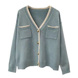 Zingj Wind Sweater Coat Cardigan Female 2024 New Style Retro Outside Build Loose Long Sleeve Autumn And Winter Outside Wear Knit Sweater-Outfit