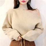 Strapless Halterneck Sweater Irregular TopOutfit
