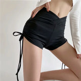 Zingj New Rope-Lifting Yoga Shorts Summer Women's Bodybuilding Pants High-Waist Leisure Sports Pants
