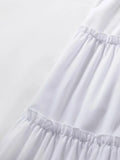 Solid Color Tiered Midi Skirt- Outfit
