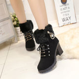 Zingj 2013 New Rhinestone High Heel Thick Heel Hair Hair Mouth Short Leg Short Boots And Velvet Martin Boots Women's Plus Size Women's Shoes- Outfit