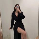 French Korean Style Design Long Shirt Dress Elegant Waist Lace Harajuku Dresses for Women Party Autumn New