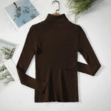 2021 Autumn Winter Sweater Knitted Women Khaki Long Sleeve Slim Casual Turtleneck Pullover Ladies White