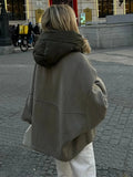 Removable Puffer Hoddie Patchwork Zipper Jacket- Outfit