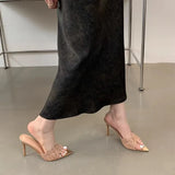 The Thin High Heel Shoes Women Net Red Burst Thin Embroidery Single Shoes Champagne Embroidery High Heel Cold