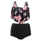 Sexy Tankini Swimwear Women Push Up Swimsuit High Waisted Bathing Suit Floral Biquini Two Piece Bikinis Beachwear Plus