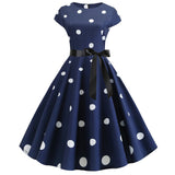 Women Summer Dress Vintage Floral Print Rockabilly Dress Robe Femme Sundress Vestidos 2022 Polka Dot Party
