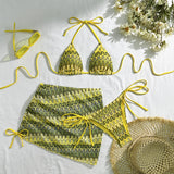 2024 New Embroidery Grading Three-Piece Swimsuit