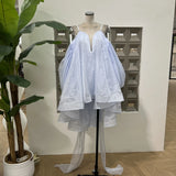 Summer Pop Sweet Lust Super Fairy Irregular Seaside Vacation Deep V Tie Slings Flowing Waveside