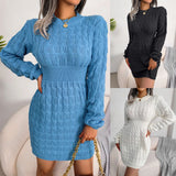 2025 Casual Mahjong Bagg Hip Dress Bottom Sweater Dress Women's