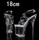 Zingj 34-43 Ultra High Heel Fishmouth Silver Heel Cross Strap Sandals Nightclub Sexy