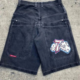 Popular Style Printed Denim Shorts Men's Retro Simple Fashion Leisure Wide-Legged
