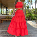 Women V Neck One Piece Dress Strappy Backless Bow Beachwear Women Party Dresses Casual Summer Clothing Fashion Long
