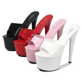 Zingj Patent Leather Mop High Heels With Sexy Black Waterproof Platform Hate Day Superb High Slippers Female