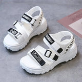 Zingj Sports Sandals Summer 2023 New Korean Platform Platform Casual Beach Sandals- Outfit