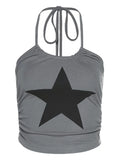 crop cami top with 2000s Y2k star and halter