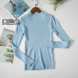 New-coming Autumn Winter Tops Basic Turtleneck Pullovers Sweaters Primer Long Sleeve Short Korean Slim-fit tight