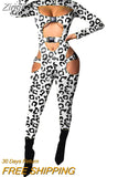 Sexy Hollow Out Buckle Bandage Jumpsuit Women Club Wear Outfits Long Sleeve Skinny Turtleneck Night Party