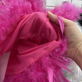 Real Shooting Feather Dress Small Pony Short Skirt Birthday Dress Dress Princess Short Dress