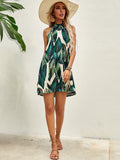 Summer women dresses Tropical Hawaii Print Tie Back Dress sexy party sleeveless skirt high street boho female A-line