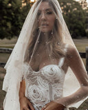 YouLaPan V114 Pearl Veil with Blusher 2 tiers Bridal Veil Cathedral White Ivory Wedding Veil with Pearls Bride Veils Cover
