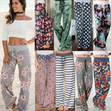 Spring Autumn Loose Beach Women's Pants Fashion Floral Print Drawstring Wide Leg Ladies Long Pants Sweatpants Plus