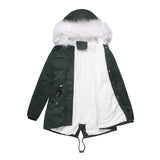 Winter Jacket Women Parka Fashion Long Coat Wool Liner Hooded Parkas Slim With Fur Collar Warm Snow Wear Padded Clothes