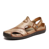 Zingj New Summer Leather Sandals Men's Toe Dual-Purpose Sports Men's Leisure Sandals Men's Shoes Breathable