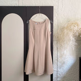 Temperament Waistless Sleeveless Dress Women's Summer Milk Tea Commuting Short Skirt Miu Familial Vest