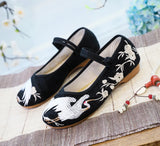 Zingj Shoes Xianhe Embroidered Cloth Shoes Ancient Costume Retro Beef Tendon Bottom Low Heel Dance Shoes Women's Single