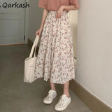 Women Vintage Clothes Long Skirts Harajuku Tender Temperament Streetwear Stylish Spring Summer Elastic Waist