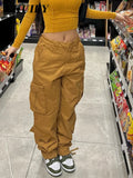 Cargo Pants Baggy Jeans Women Fashion Overalls 90s Streetwear Pockets Wide Leg High Waist Casual Y2k Denim Trousers