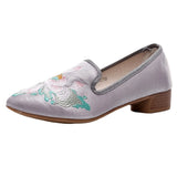 Zingj Grain Bottom Square With Muller Single Shoes Lotus Embroidered Cloth Shoes Bright Silk Cloth Fashion A Foot Pedal Women's