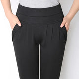 Autumn Women Casual Loose High Waist Harem Pants Ladies Office Pants Plus Size Trousers S~4XL 5XL 6XL Blue Red Khaki