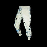 Hong Kong Hip Hop Function Reflective Overalls Men's Casual Little Pants Side Zipper Multi-Pocket Reflective Pants-Outfit