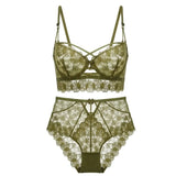 Fashion Classic Bandage Bra Set Lingerie Push Up Brassiere Lace Underwear Set Sexy High-Waist Panties For Women