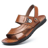 Sandals Summer Leather Sandals Classic Men Shoes Slippers Breatable Men Roman Outdoor Walking Footwear Big Size 48