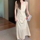 Knitted Sling Vest Dress Women's Summer 2025 New Feeling Inside The Seaside Dress