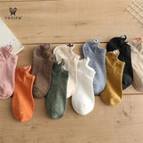 6 pairs of cute trendy socks female cartoon heel embroidery pure cotton women's socks casual sports funny ankle socks