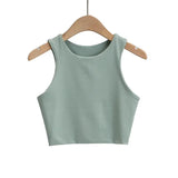 Zingj Yoga Female Training Double Layer Ultra Short Solid Color Vest-Outfit