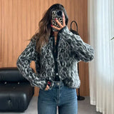 Leopard Print Knitted Cardigan-Outfit