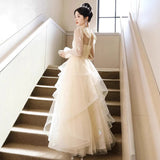 Evening Dress 2025 New Banquet Shown Thin 18-Year-Old Adult Piano Performance Art Examination Voice Dress