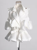 Temperament Commuter Wind Shirt 2025 Autumn New Design Sense Sleeveless Vest Flounce Lace Shirt