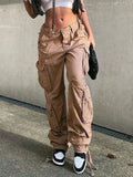 Cargo Pants Baggy Jeans Women Fashion 90s Streetwear Pockets Wide Leg High Waist Straight Y2k Denim Trousers