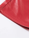 Cut-out Lace Up Pu Leather Pants-Outfit