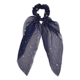 Bow Long Ribbon Hair Scrunchie Chiffon Floral Print Sweet Elastic Hair Band Ponytail Hair Scarf Hair Tie Hair