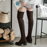 High Flat Boots Women Over the Knee Boots comfy Autumn Winter Faux Suede Zipper Boots Fashion Shoes Woman 2018