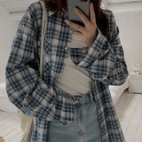 Fresh Plaid Print Long Sleeve ShirtOutfit