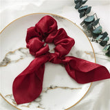 Chiffon Bowknot Elastic Hair Bands For Women Girls Solid Color Scrunchies Headband Hair Ties Ponytail Holder Hair
