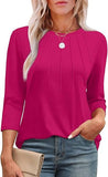 2025 New Fashion Casual Roll Collar Seven-Sleeve Top Bottom